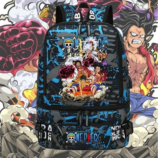 One Piece Anime Polyester School Travel Backpack front view