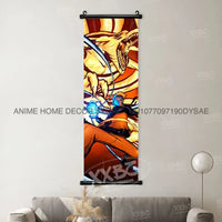 High-definition Naruto Posters hanging scroll featuring Uzumaki Naruto, Uchiha Sasuke, and Madara for anime home wall decoration.