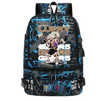 One Piece Anime Polyester School Travel Backpack featuring Luffy design, ideal for students age 14+, original packaging.