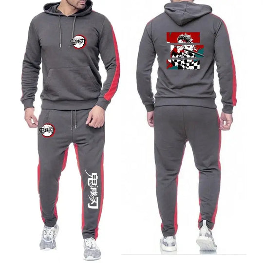 Men's Demon Slayer Two-Piece Tracksuit | Anime Sports Set