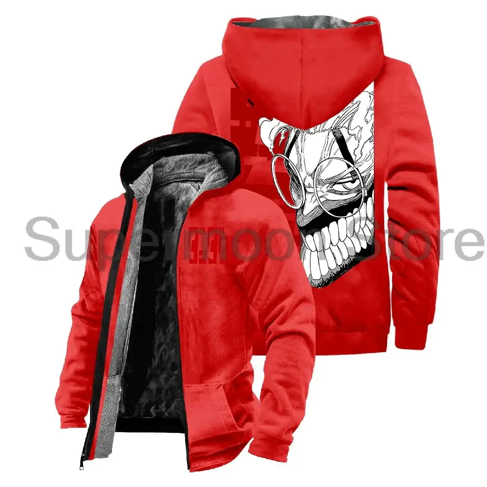 Dandadan Okarun Anime Harajuku Zip Hoodie streetwear winter jacket parka men women long sleeve