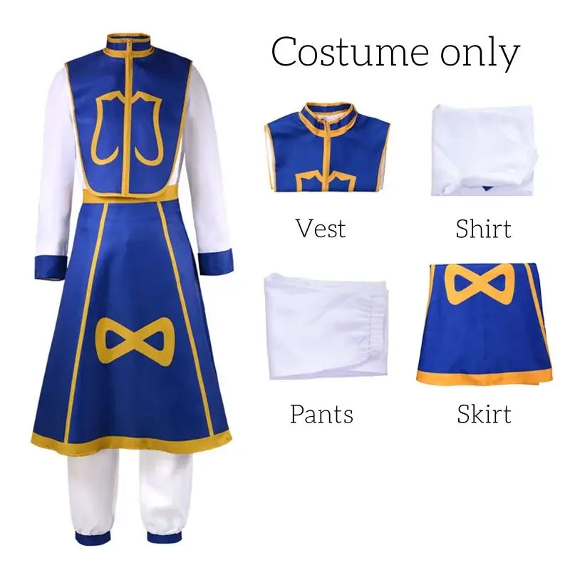 Kurapika Hunter x Hunter Cosplay Costume Full Set complete top pants vest wig chain Halloween