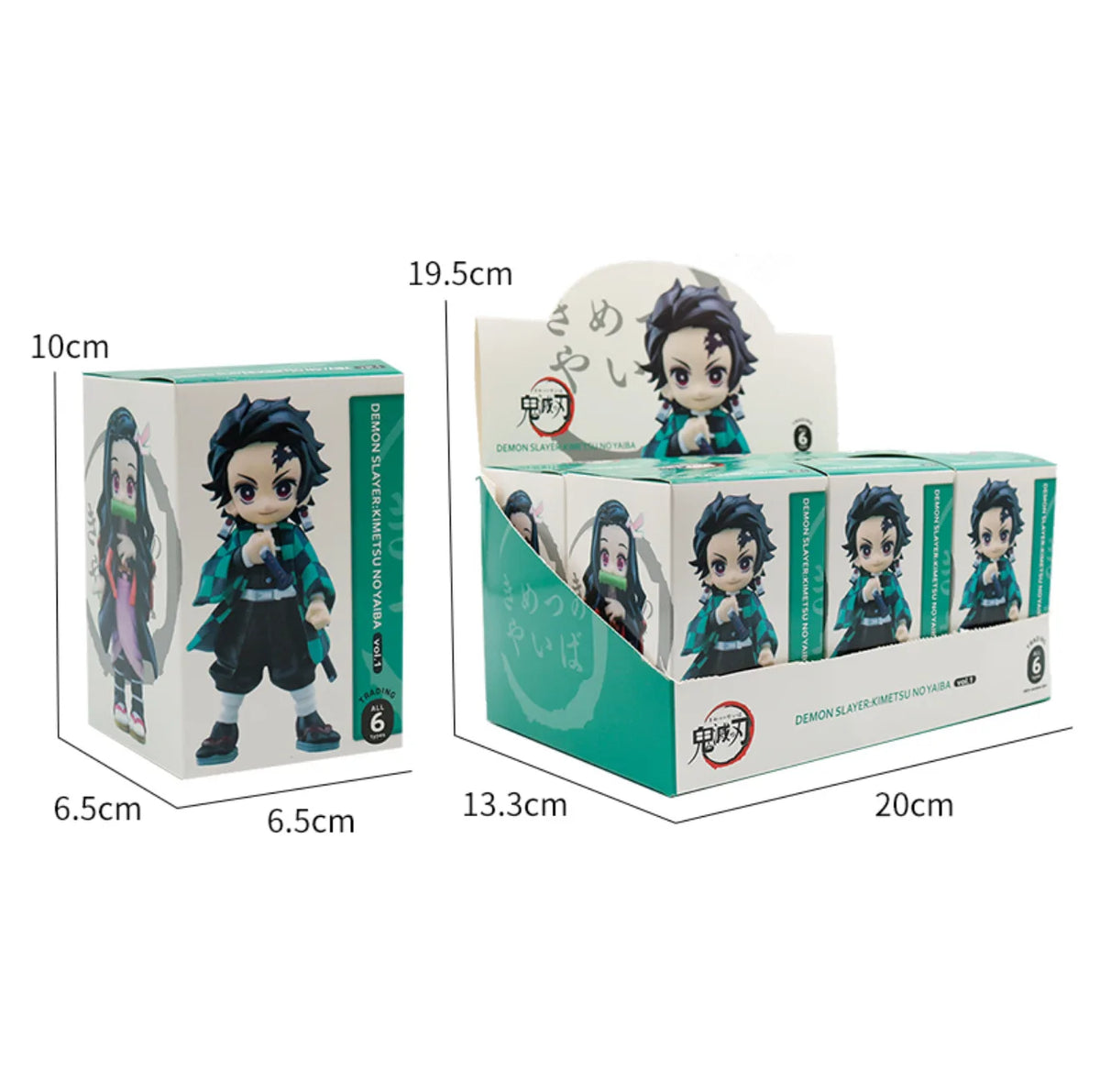 Demon Slayer Tanjiro Nezuko Blind Box PVC Figure Bandai 10cm statue ornament birthday Christmas gift