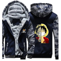 Luffy One Piece Zip-Up Fleece Hoodie | Winter Jacket