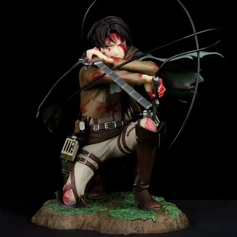 Levi Ackerman Battle Damage PVC Figure 18cm Bandai exquisite colour box packaging gift
