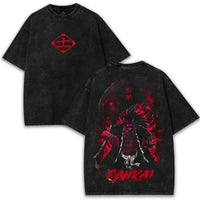 Bleach T-Shirt Vintage Washed Anime Streetwear worn by model hip-hop streetwear outfit vintage anime fashion