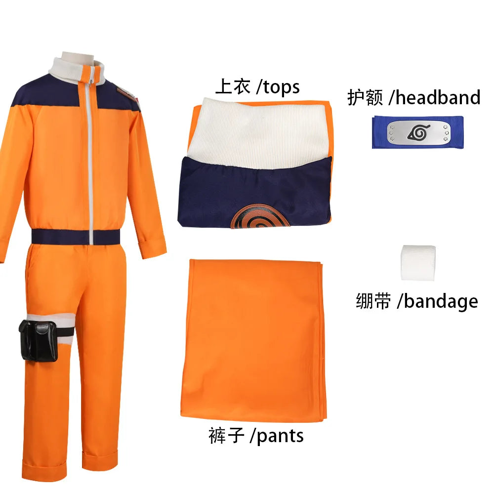 Naruto Uzumaki Orange Cosplay Costume | Genin Outfit