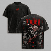 Power Chainsaw Man Gothic Washed T-Shirt featuring a striking graphic design and soft cotton fabric, ideal for streetwear enthusiasts.