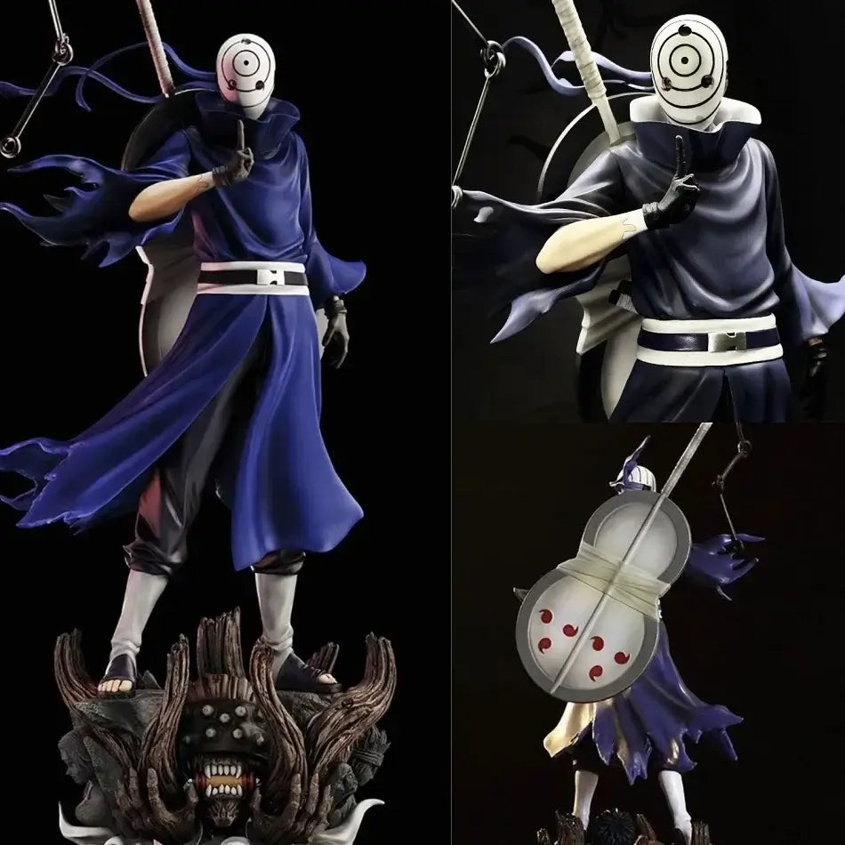 A 22cm NARUTO Anime Uchiha Obito Figure in a standing posture sculpture, a PVC model statue and collection toy gift.