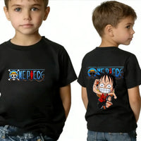 One Piece Kids T-Shirt Luffy Zoro Nami Chopper pure cotton short sleeve summer cartoon tee boys girls unisex sizes 100 to 160 CM birthday gift