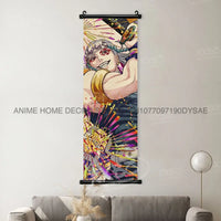 High-quality Demon Slayer Posters wall art scrolls featuring Hashira Kanroji Mitsuri, Iguro Obanai, and Tokitou Muichirou for home decor.