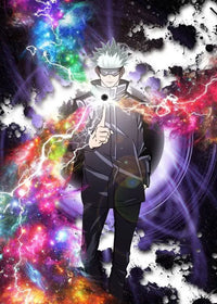 A high-definition Jujutsu Kaisen Poster printed on canvas, featuring a comic-style illustration of Gojo Satoru and Ryomen Sukuna for home wall decoration.