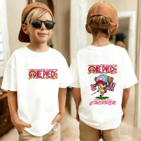 One Piece Kids T-Shirt Anime Luffy Zoro Chopper short sleeve cotton summer tee boys girls ages 7-13