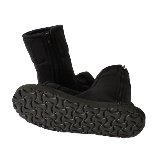 Naruto Ninja Cosplay Boots in black, featuring soft fabric uppers and textured soles for optimal grip.