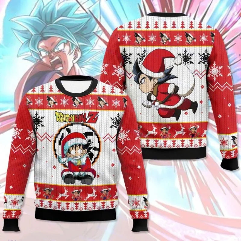 A 2026 trendy Dragon Ball Goku Hoodie featuring an oversized fit and vibrant Japanese anime print, perfect for autumn and winter fashion.