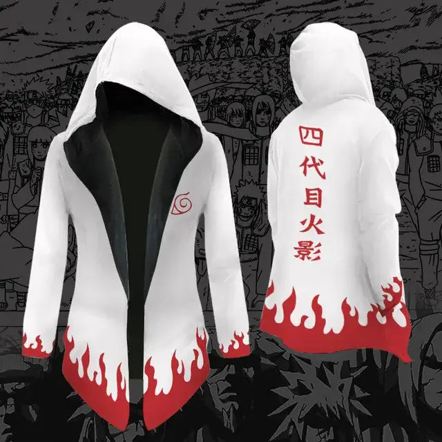 Naruto Uzumaki Cosplay Hooded Cardigan Trench Coat full length spring autumn anime casual jacket