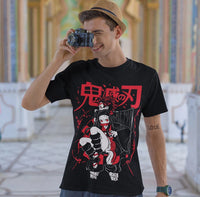 Demon Slayer Tanjiro Nezuko Y2K Children Cotton T-Shirt Bandai loose unisex casual anime