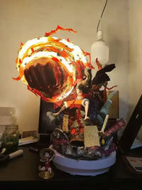 A dynamic Luffy Gear 3 Figure made of PVC, featuring glowing LED Red Roc fire effects, designed as a GK anime collectible statue.
