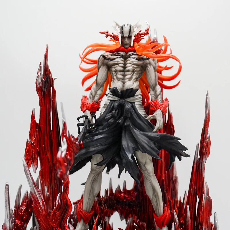 A detailed 32cm Bleach Anime Figure GK model featuring Kurosaki Ichigo in battle pose, available with Ulquiorra Cifer and Toshiro Hitsugaya variants.