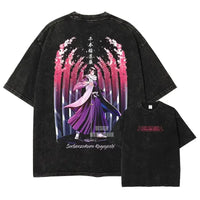 Bleach Aizen Sousuke Harajuku Washed Graphic T-Shirt oversized vintage cotton unisex anime top