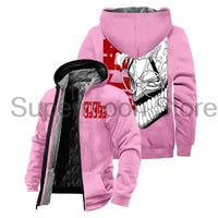 Dandadan Okarun Anime Harajuku Zip Hoodie worn lifestyle Harajuku streetwear anime winter fashion