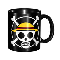 A colorful Kid's Luffy One Piece Mug featuring cute cartoon anime art, designed as a durable water cup gift for girls and boys.