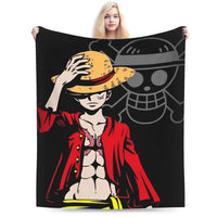 Stay warm with this One Piece Luffy Blanket! 🏴‍☠️ Premium knitted fleece throw for beds and sofas. Soft anime home decor. Shop the trend now!