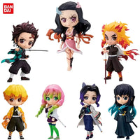 A 15cm kawaii Qposket Demon Slayer Figure made of PVC, featuring characters like Nezuko, Tanjiro, and Rengoku for anime collection.