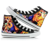 One Piece Anime Canvas Shoes Luffy Zoro hand-painted high top sneakers boys girls casual