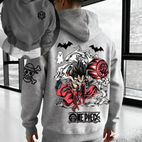 One Piece Halloween Hoodie featuring anime character design, cotton pullover, perfect for cosplay, available from Infinite Visibility.