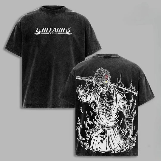 Ichigo Kurosaki Bleach Manga Washed T-Shirt Oversized Tee