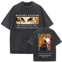 A vintage washed Demon Slayer Daki Graphic T-shirt with a cherry blossom design, an oversized casual cotton tee for men and women.