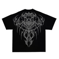 Oversized Cotton Tee Skull Print Unisex Streetwear Gym Top