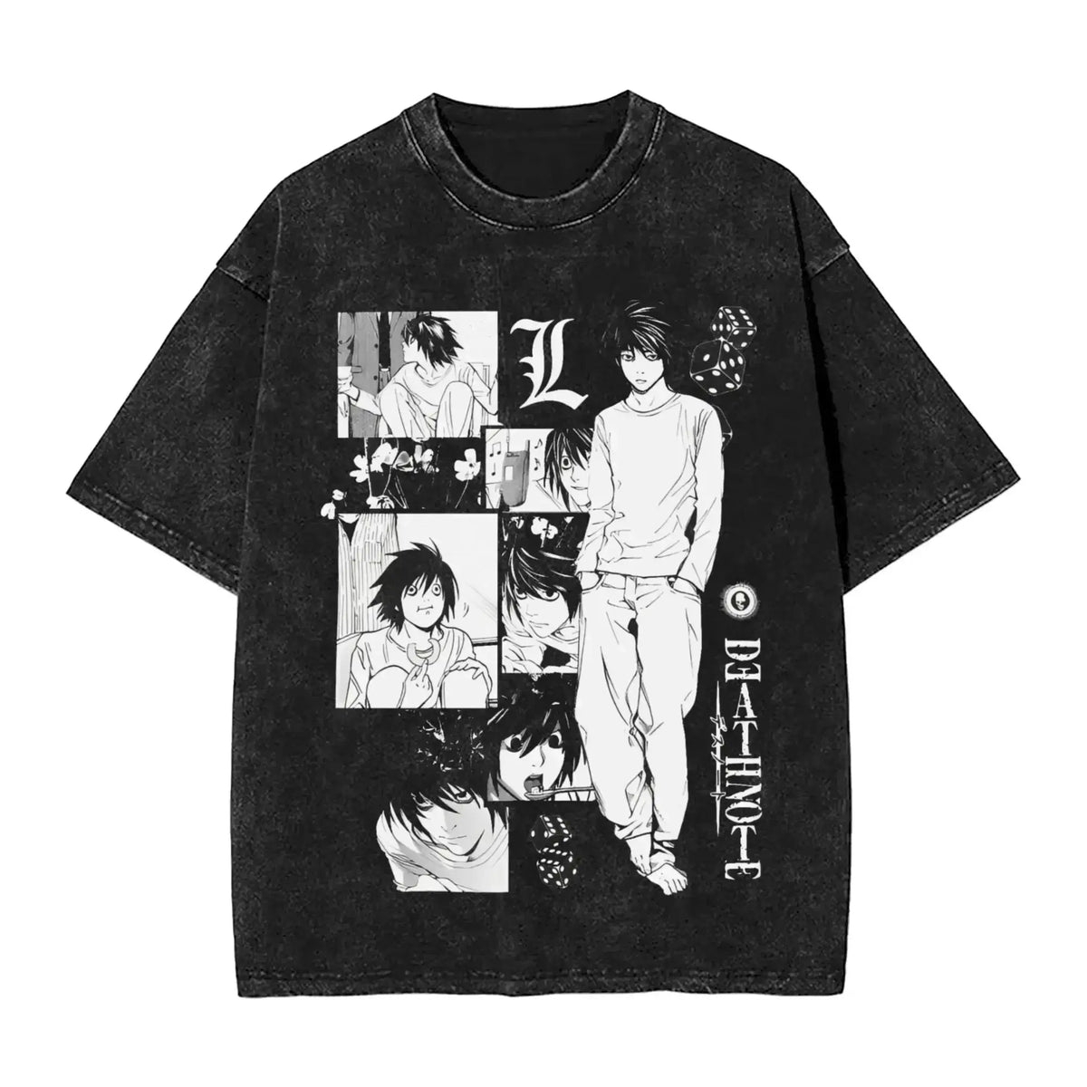 L Lawliet T-Shirt Death Note breathable lightweight manga shirt for casual outfits and anime conventions