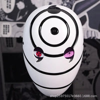 A highly imitative, high-gloss Obito Cosplay Mask featuring the Akatsuki Sharingan design for anime Halloween costumes and conventions.