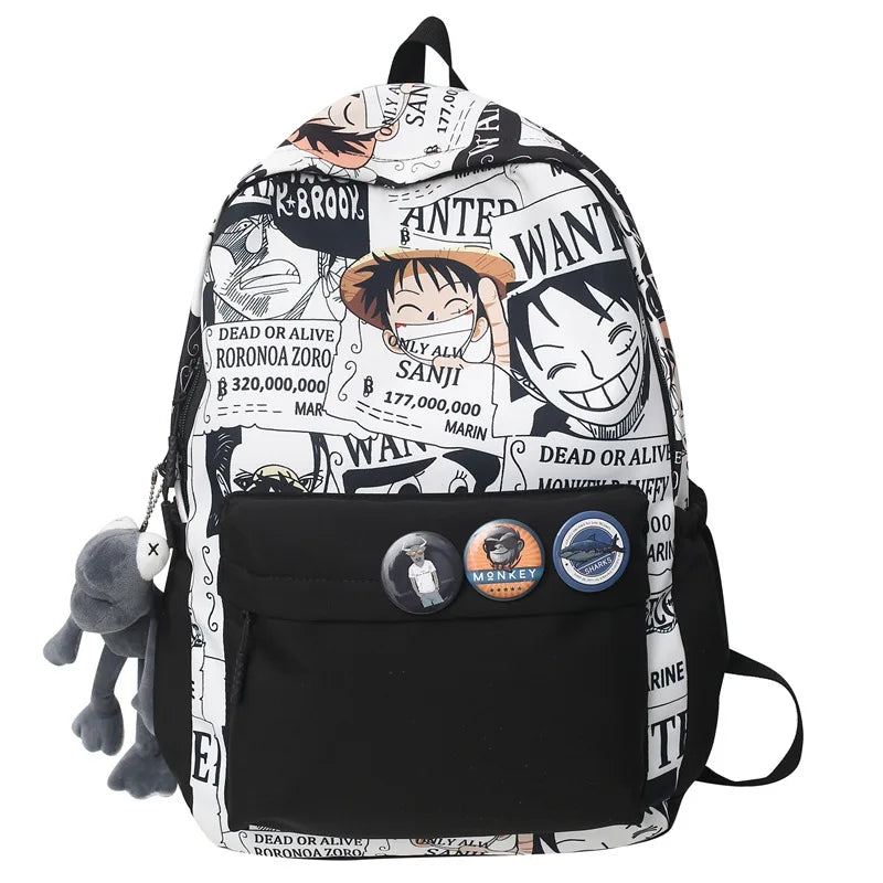One Piece Luffy Anime Backpack school laptop travel bag men women bold print gift