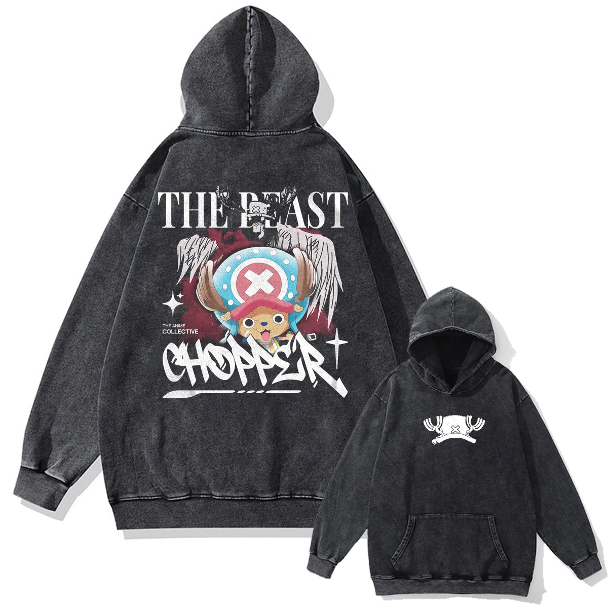 One Piece Vintage Washed Oversized Hoodie | Cotton Streetwear