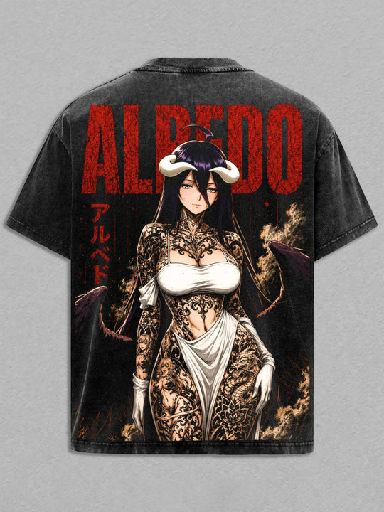 Albedo Overlord Vintage Washed T-Shirt | Harajuku Streetwear