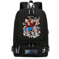 One Piece Anime Polyester School Travel Backpack featuring vibrant artwork and stylish design for teens.