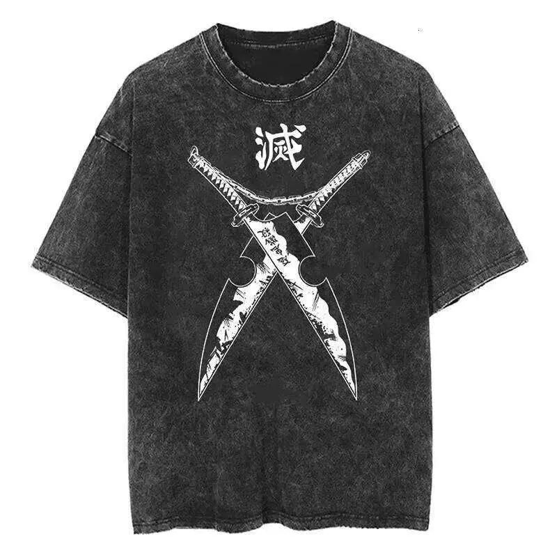 Demon Slayer Rengoku Flame Hashira Anime T-Shirt flat lay breathable cotton casual anime tee