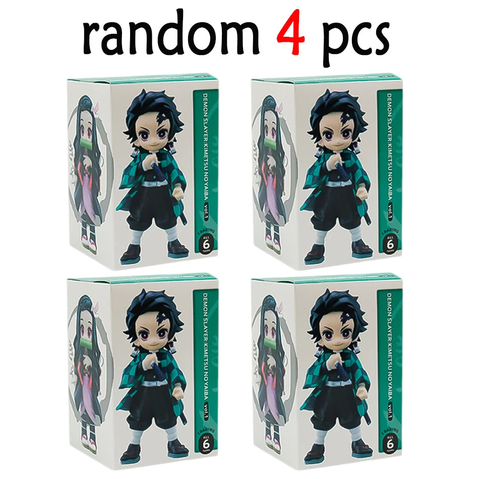Demon Slayer Tanjiro Nezuko Blind Box PVC Figure Bandai 10cm statue ornament birthday Christmas gift