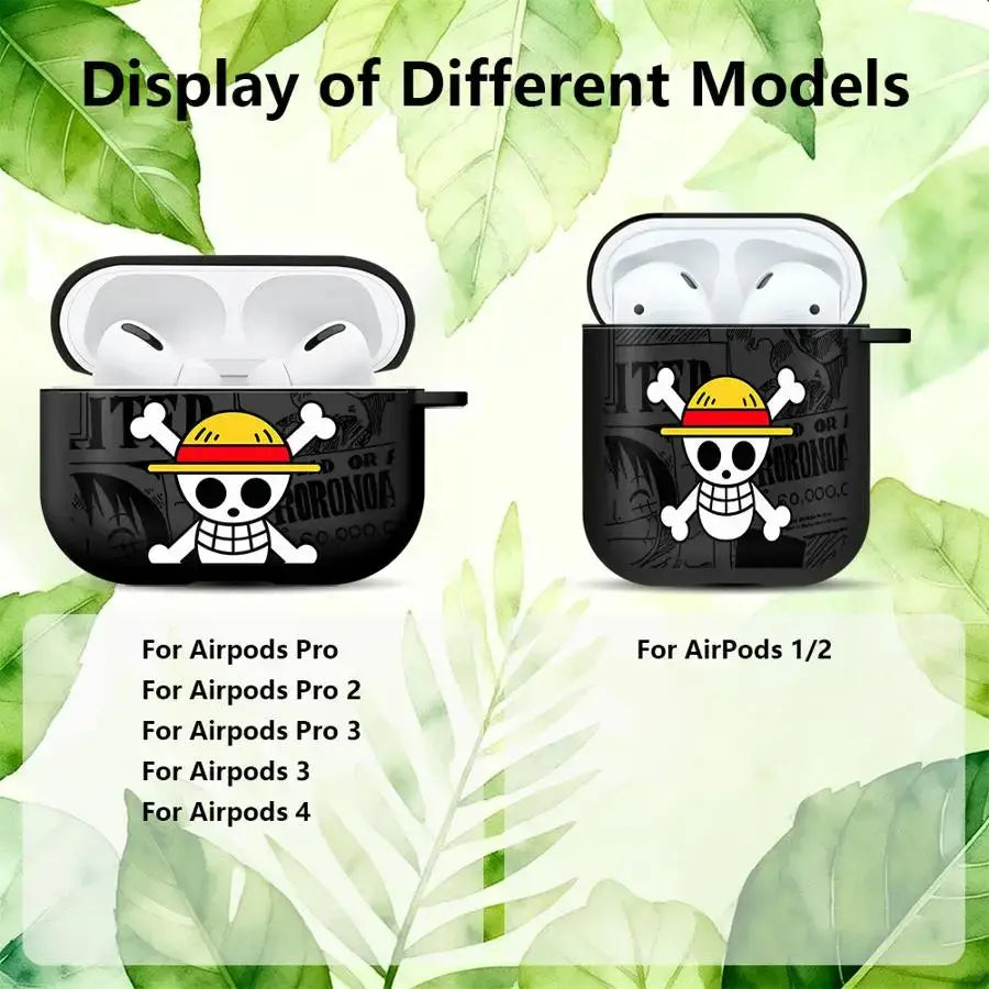 One Piece AirPods Case Cool Logo Protective Cover Infinite Visibility anime accessories free worldwide shipping