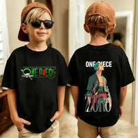 One Piece Kids T-Shirt Anime Luffy Zoro Chopper short sleeve cotton summer tee boys girls ages 7-13