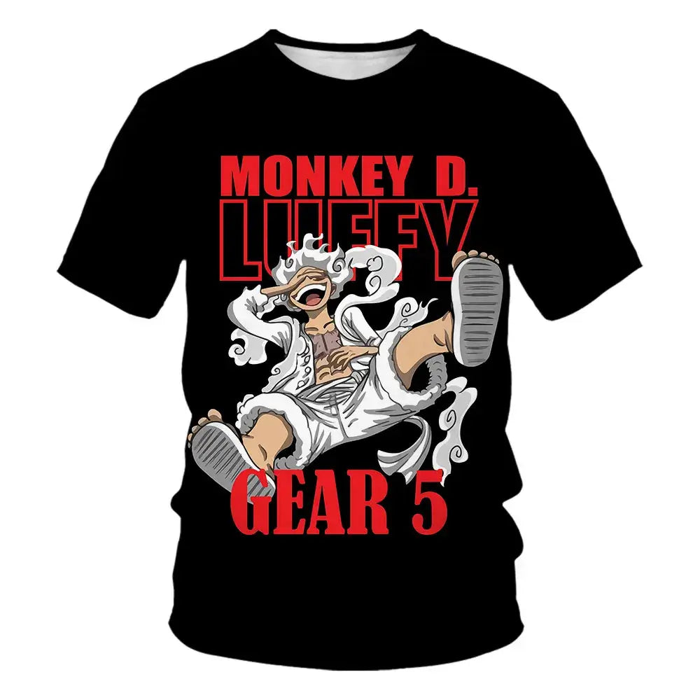 A fashion kid's One Piece Luffy T Shirt, a summer short sleeve top for boys.