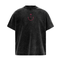 Ryomen Sukuna Jujutsu Kaisen Vintage Washed T-Shirt in black with pink design, oversized fit, soft cotton fabric.