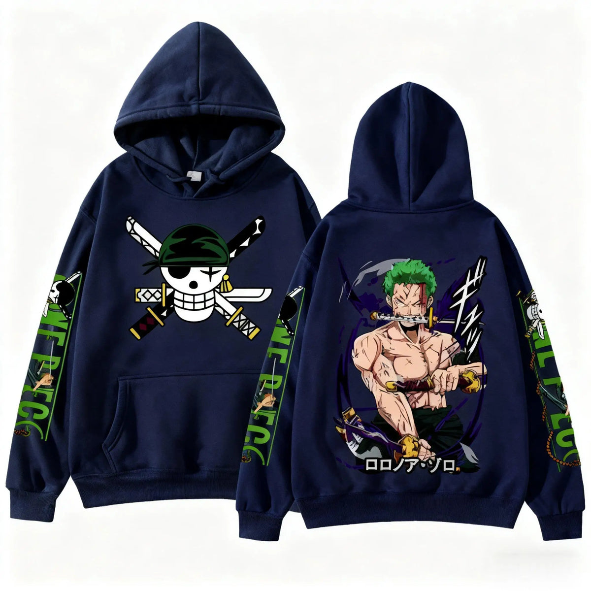 One Piece Zoro Anime Hoodie Sweatshirt cotton cartoon print Y2K streetwear pullover men women