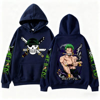 One Piece Zoro Anime Hoodie Sweatshirt cotton cartoon print Y2K streetwear pullover men women