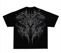Oversized Cotton Tee Skull Print Unisex Streetwear Gym Top