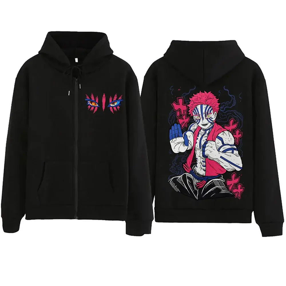 Demon Slayer Akaza Hoodie | Infinity Castle Zip Up – Infinite
