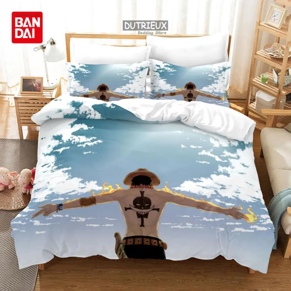 One Piece Luffy Anime Bedding Set Duvet Cover single double large bedroom decoration gift